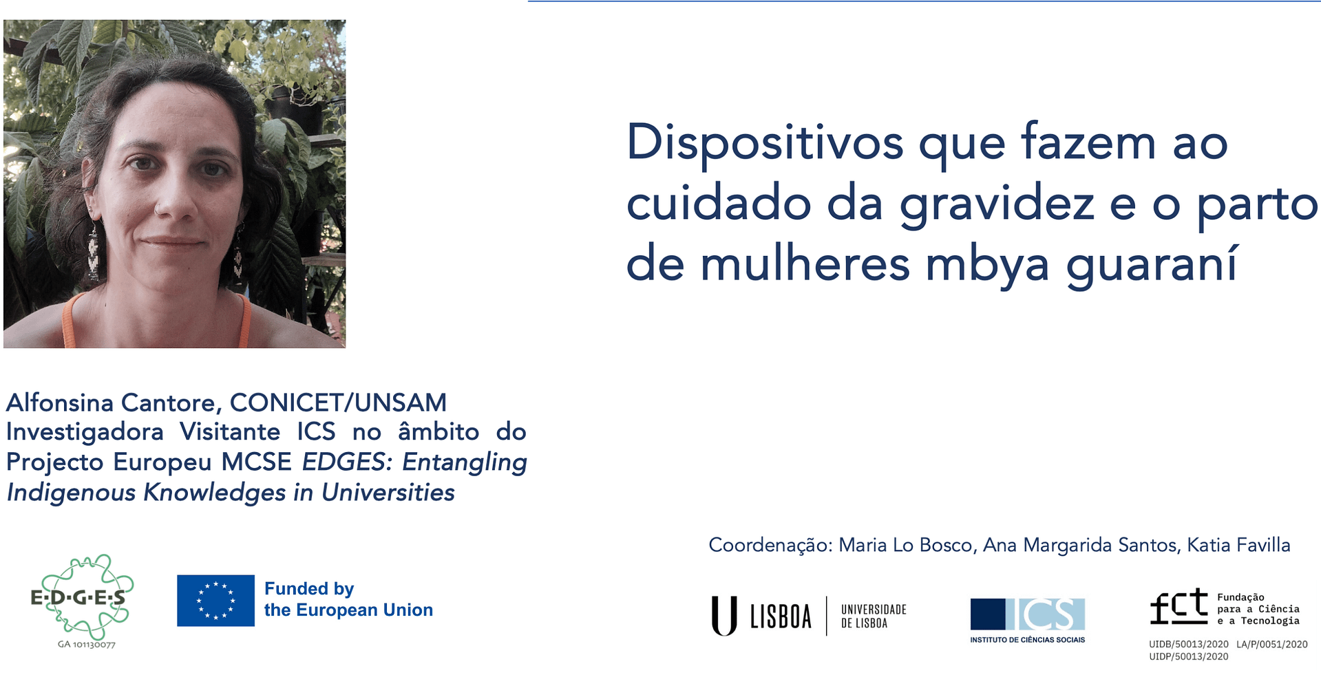 Seminário GI com Alfonsina Cantore no ICS-ULisboa